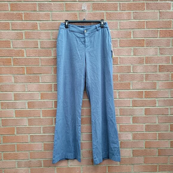Summersalt The Easy High-Waisted Flare Pant in Captain's Blue Size 8 - Picture 2 of 6